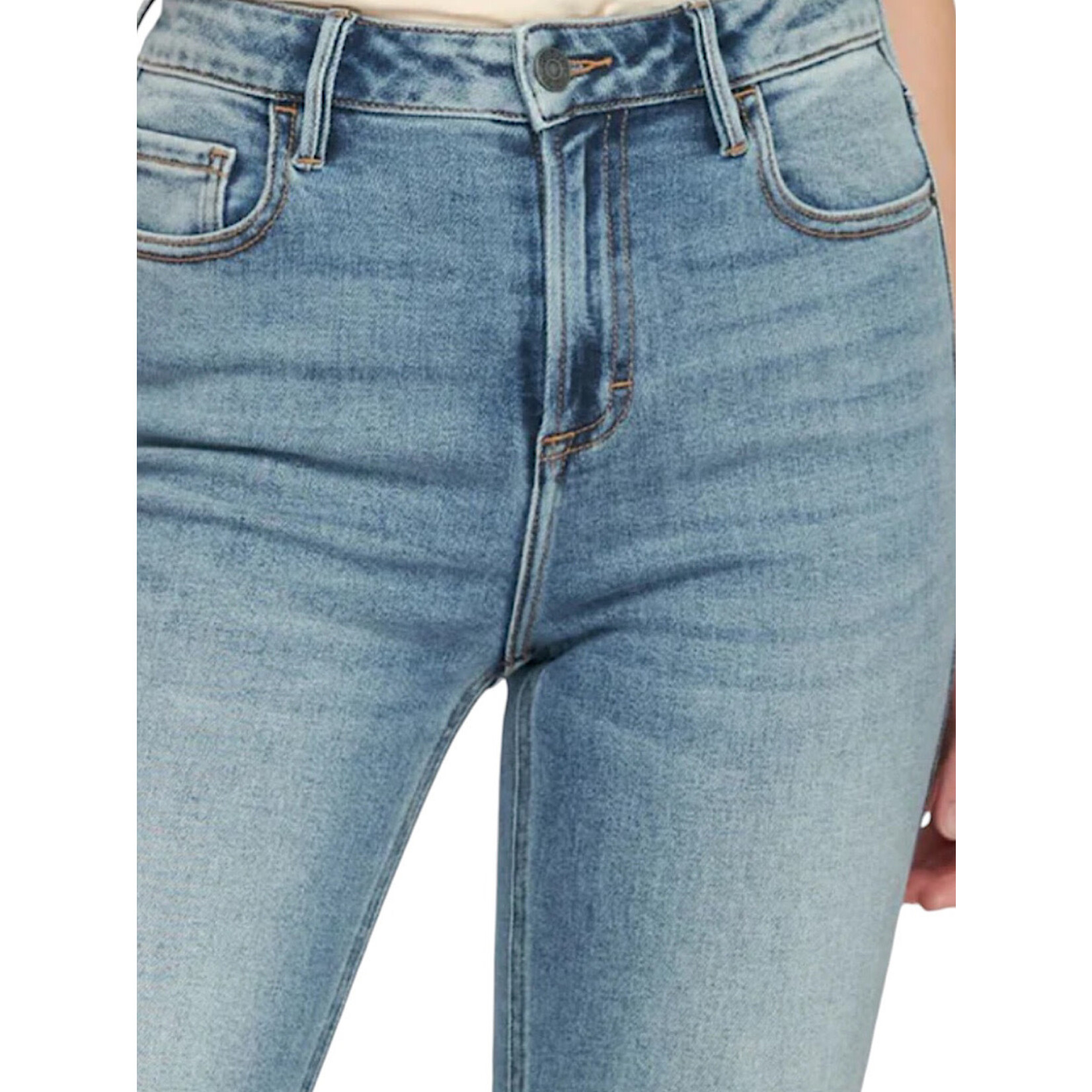 Hidden Hidden Happi Mid Rise Cropped Flare with Slit HD3103C