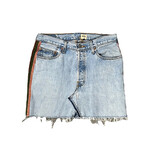 LS501 Denim Skirt with Colored Stripes Size  L NWOT-RF