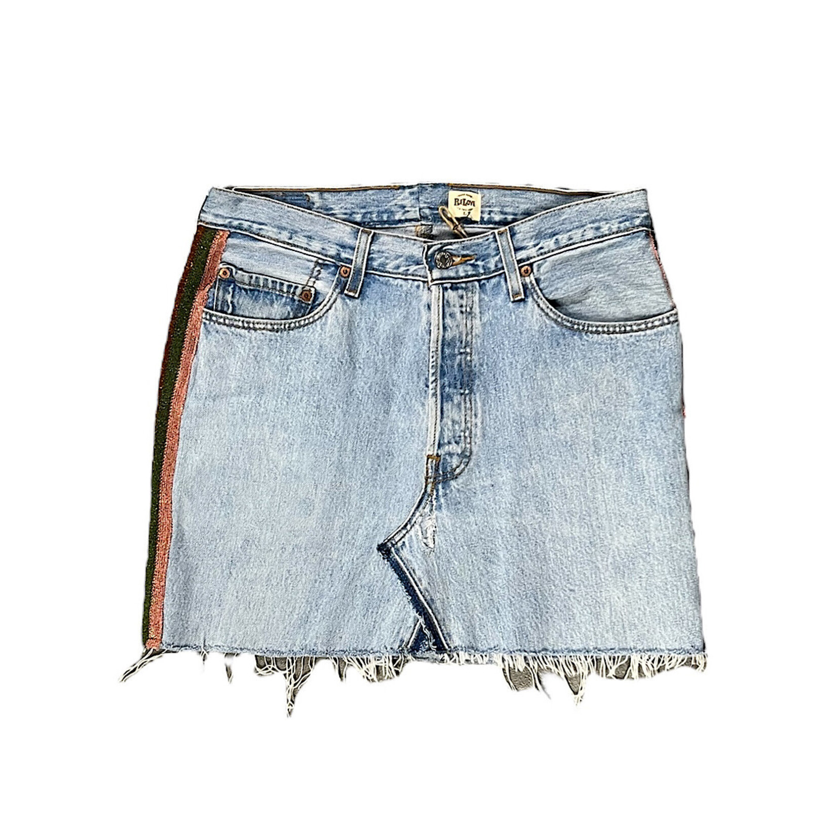 Levi's LS501 Denim Skirt with Colored Stripes Size  L NWOT-RF