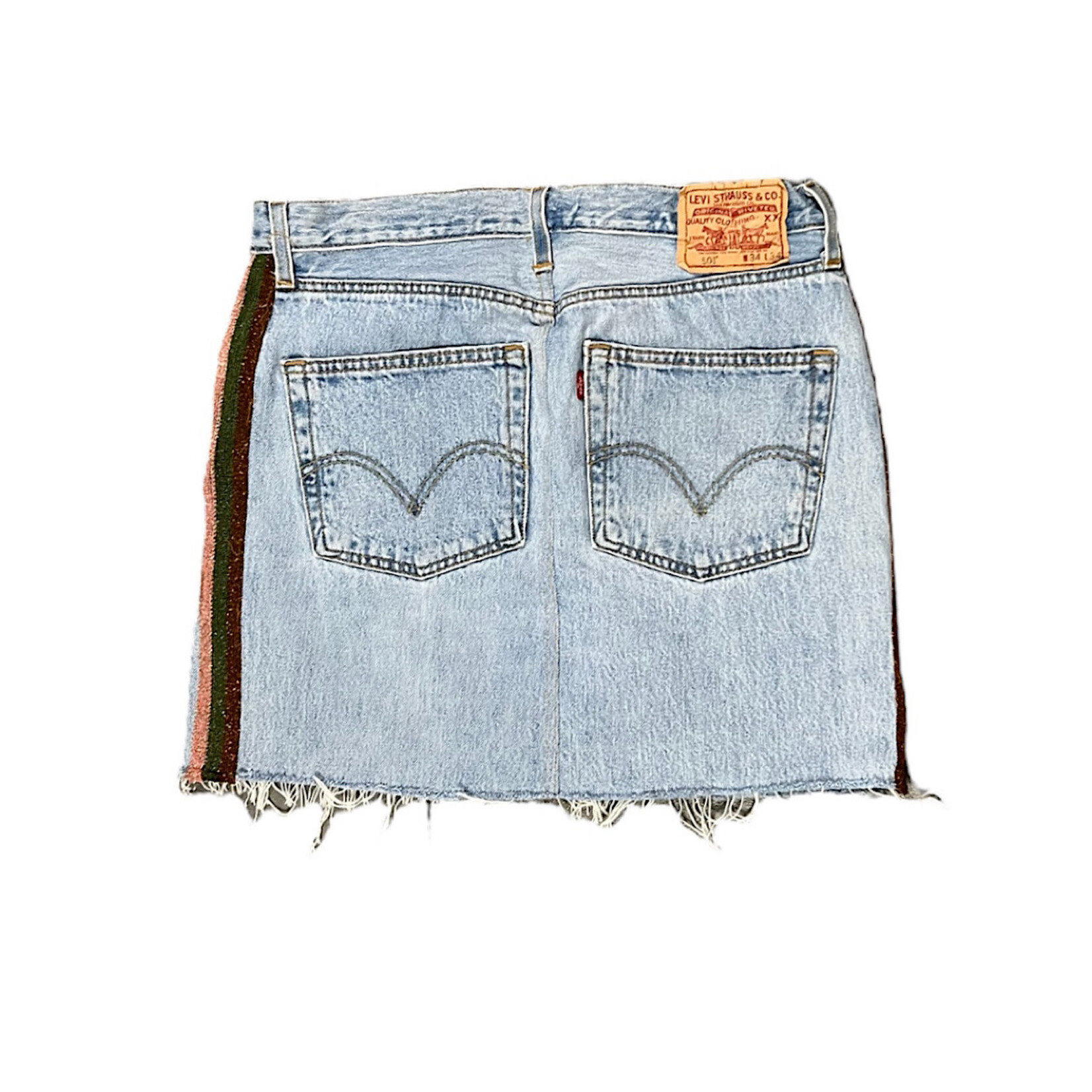 Levi's LS501 Denim Skirt with Colored Stripes Size  L NWOT-RF