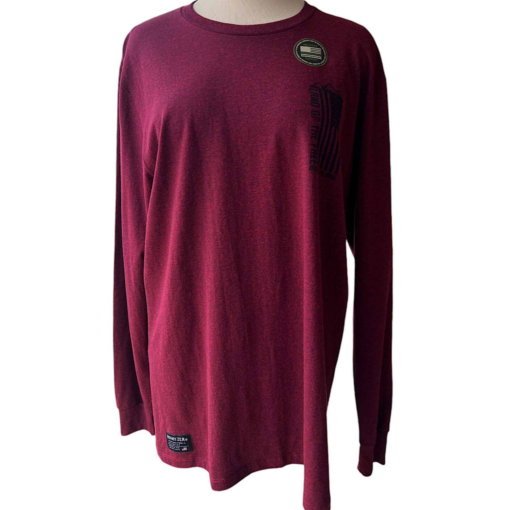 Howitzer Land Of The Free L/S Tee-Cranberry