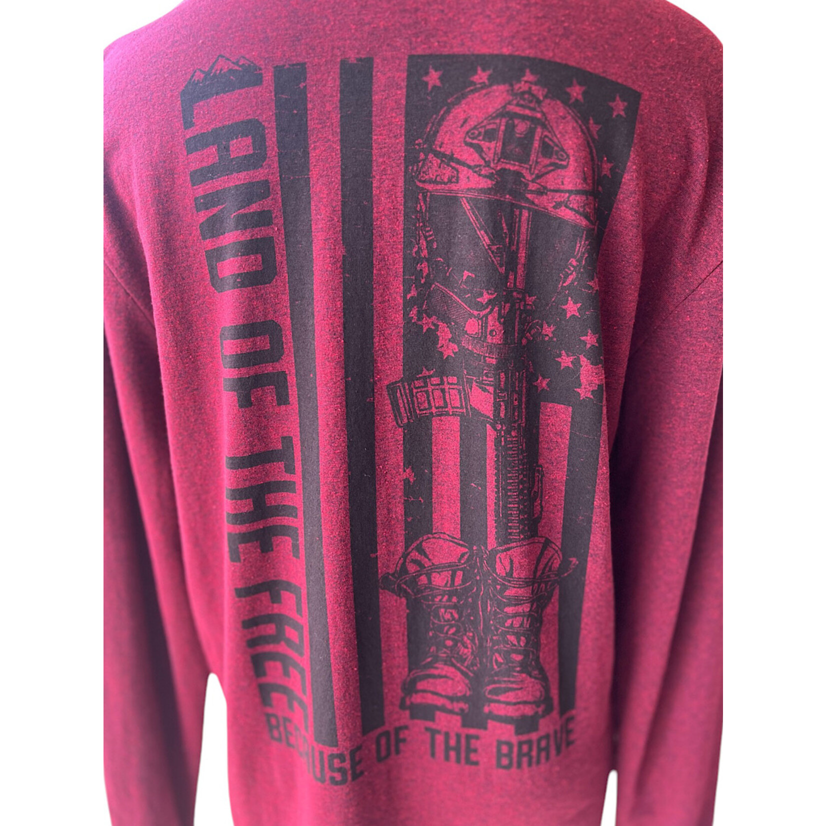 Howitzer Land Of The Free L/S Tee-Cranberry