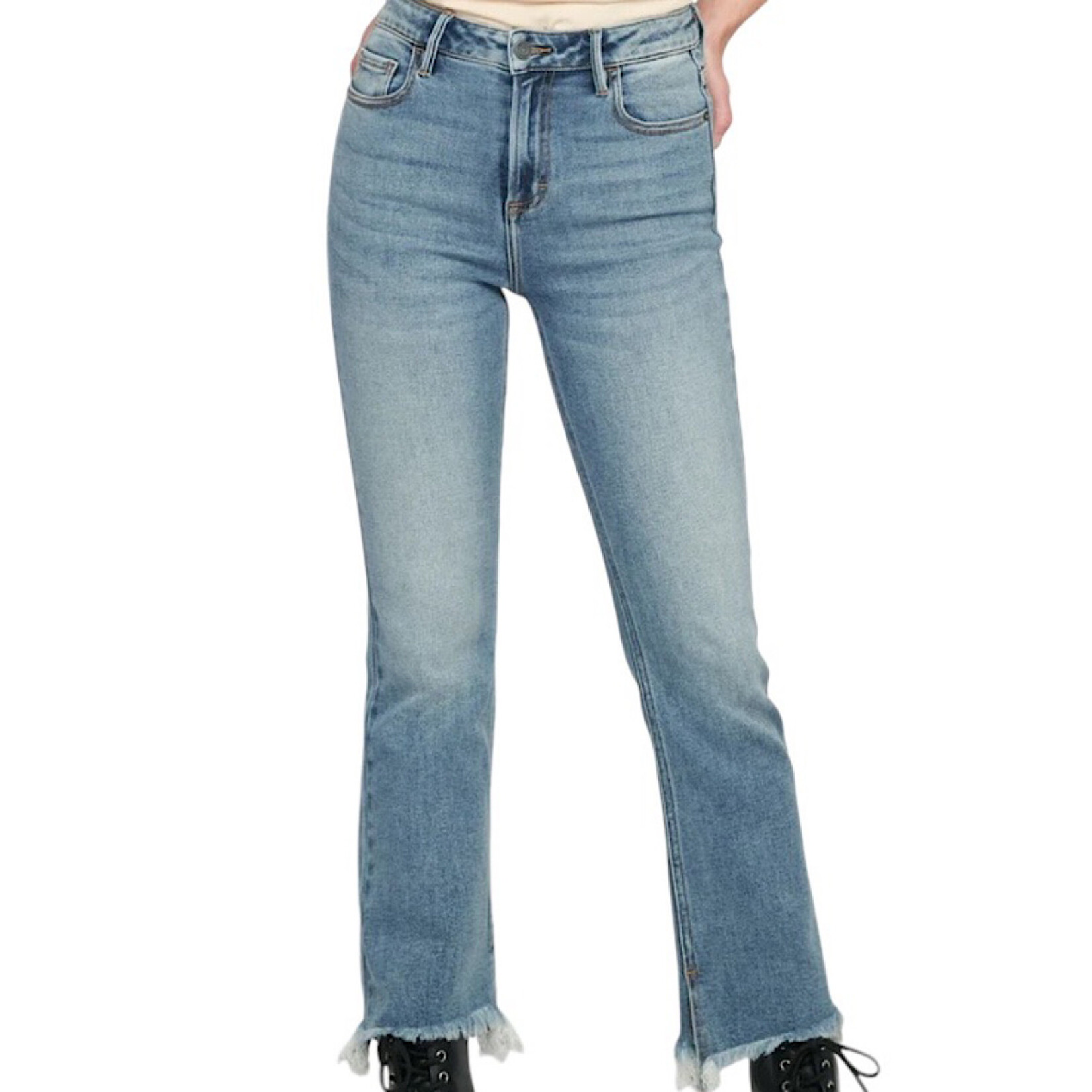 Hidden Hidden Happi Mid Rise Cropped Flare with Slit HD3103C