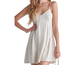 knee length dresses for ladies Open V-Back V-Neck Babydoll Short Cocktail Dress main image 1