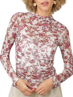 Ivory Mock Neck Ruching Top