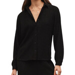 Z Supply Z Supply Lyrical Crinkle Knit Shirt Black