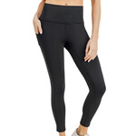 Black Laser Cut and Bonded Fold Over High Waist Leggings