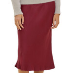 Wine Satin Skirt