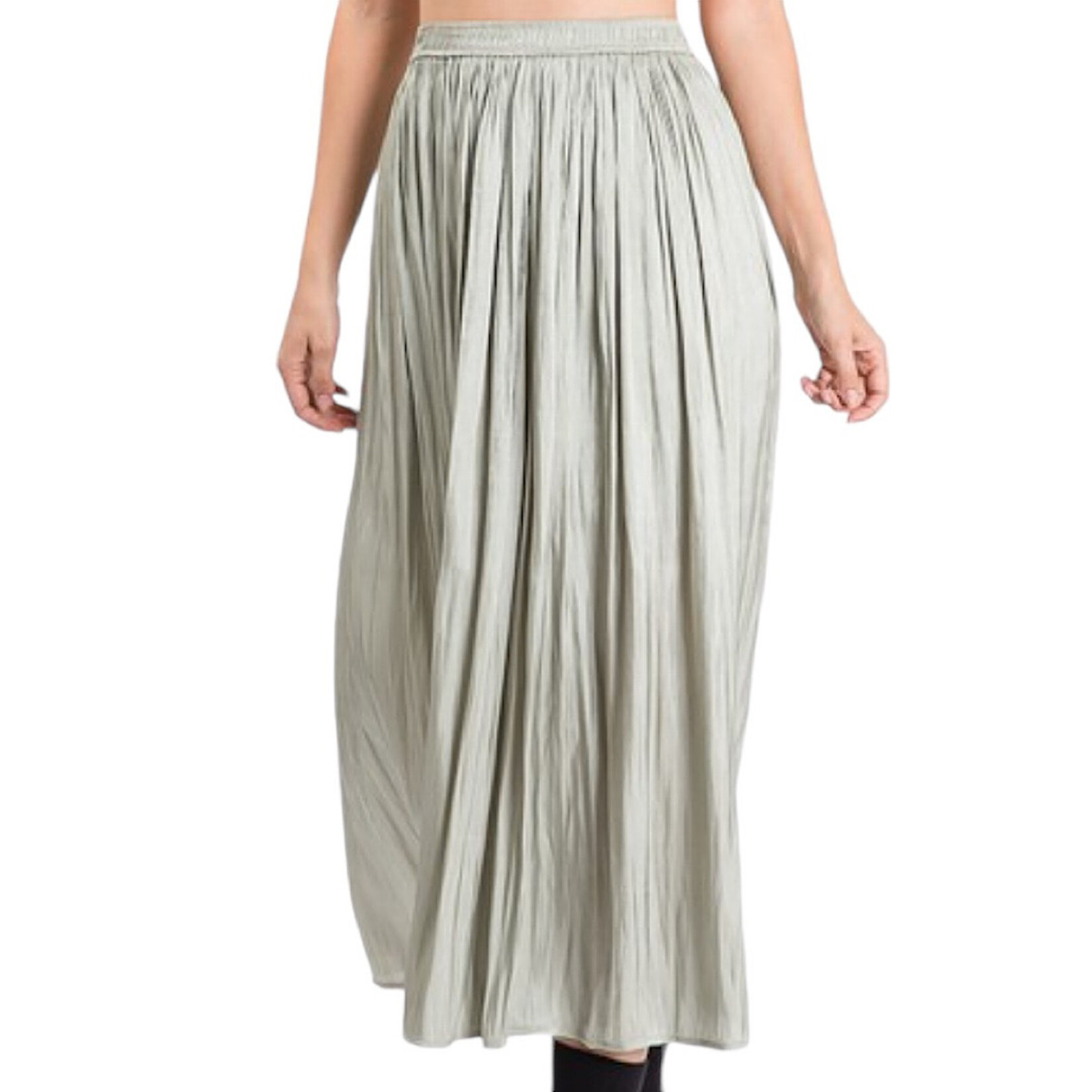 Sage High Waist Midi Skirt