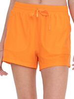 Orange Athleisure Shorts with Drawstring