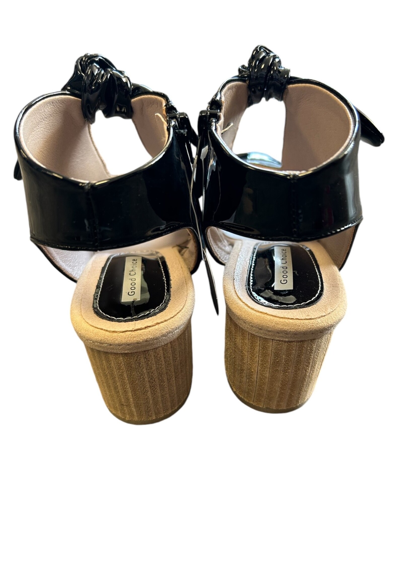 Kimora Black Patent High Heel Sandals