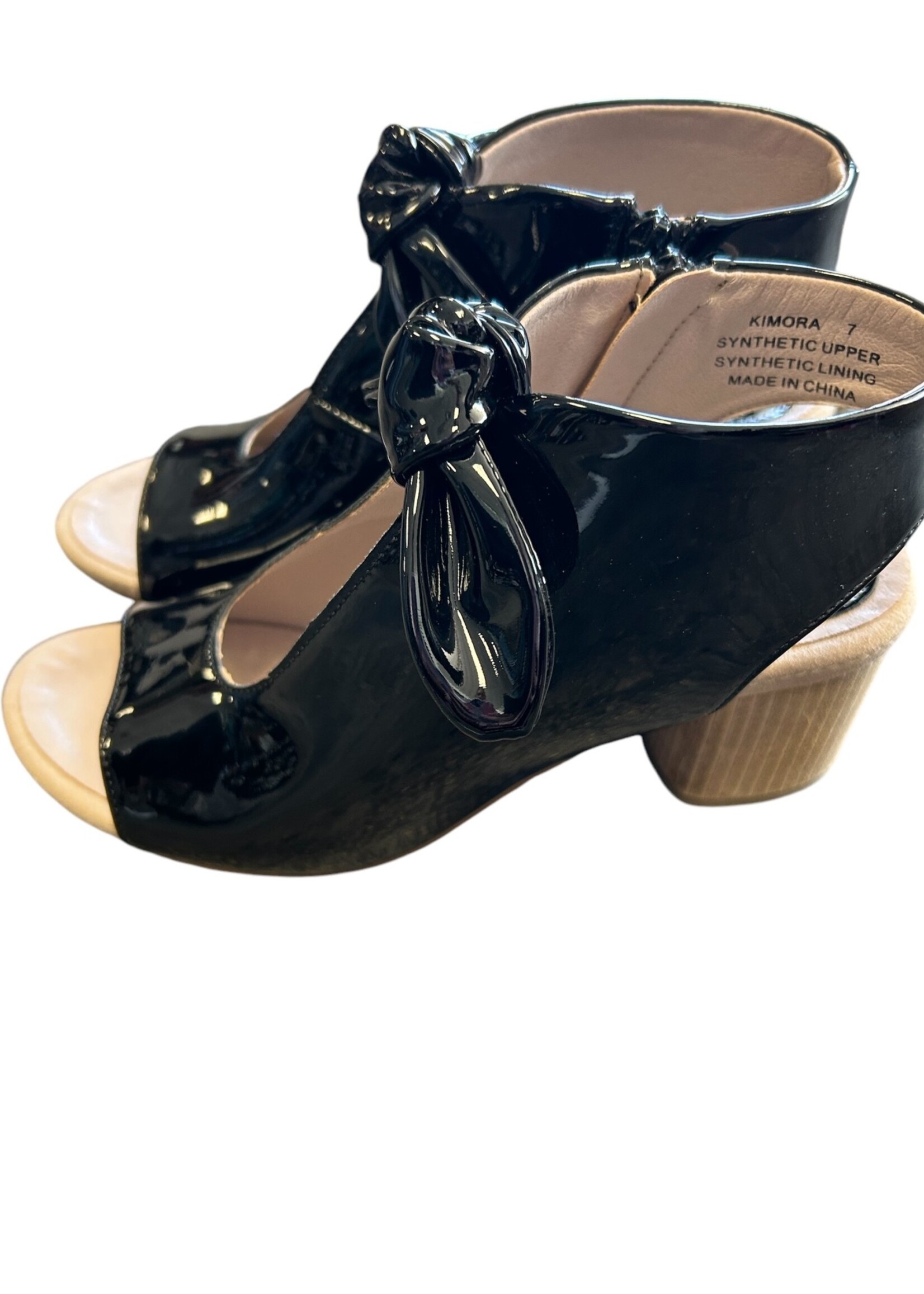 Kimora Black Patent High Heel Sandals