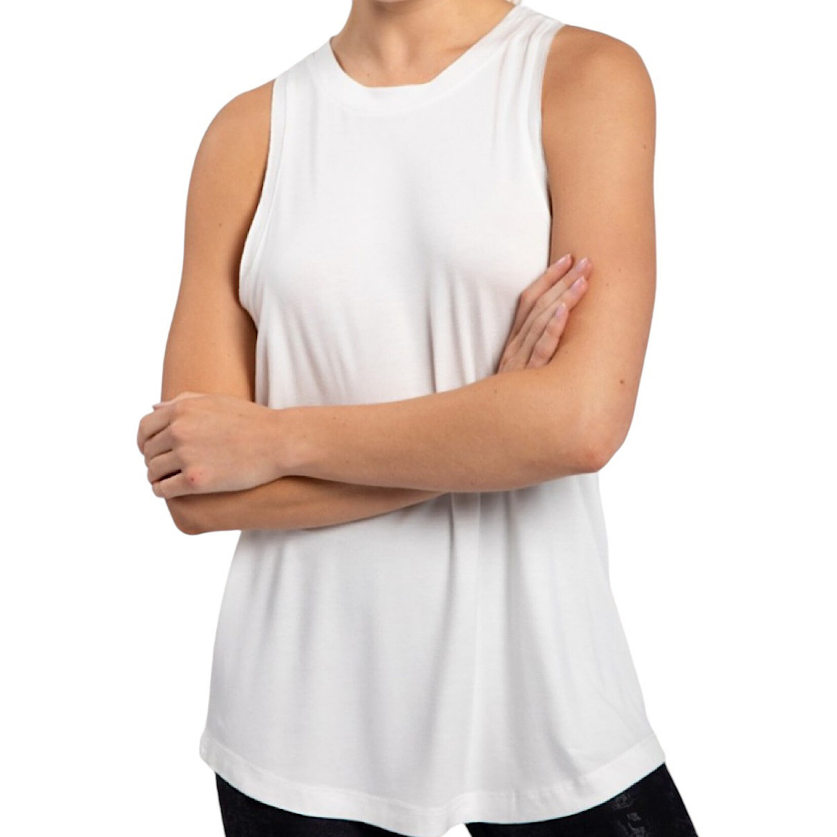 White Raw Edge Flow Tank