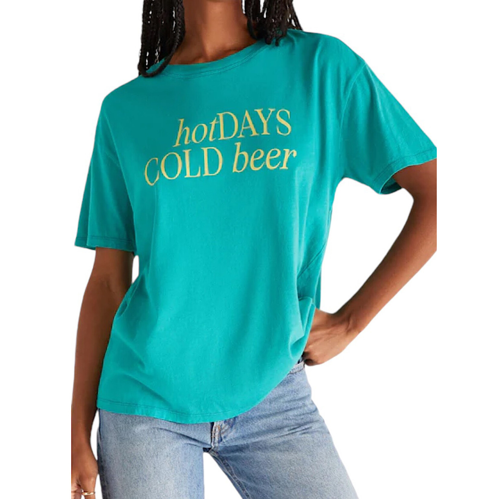 Z Supply Z Supply Boyfriend Cold Beer Tee Tropical Teal