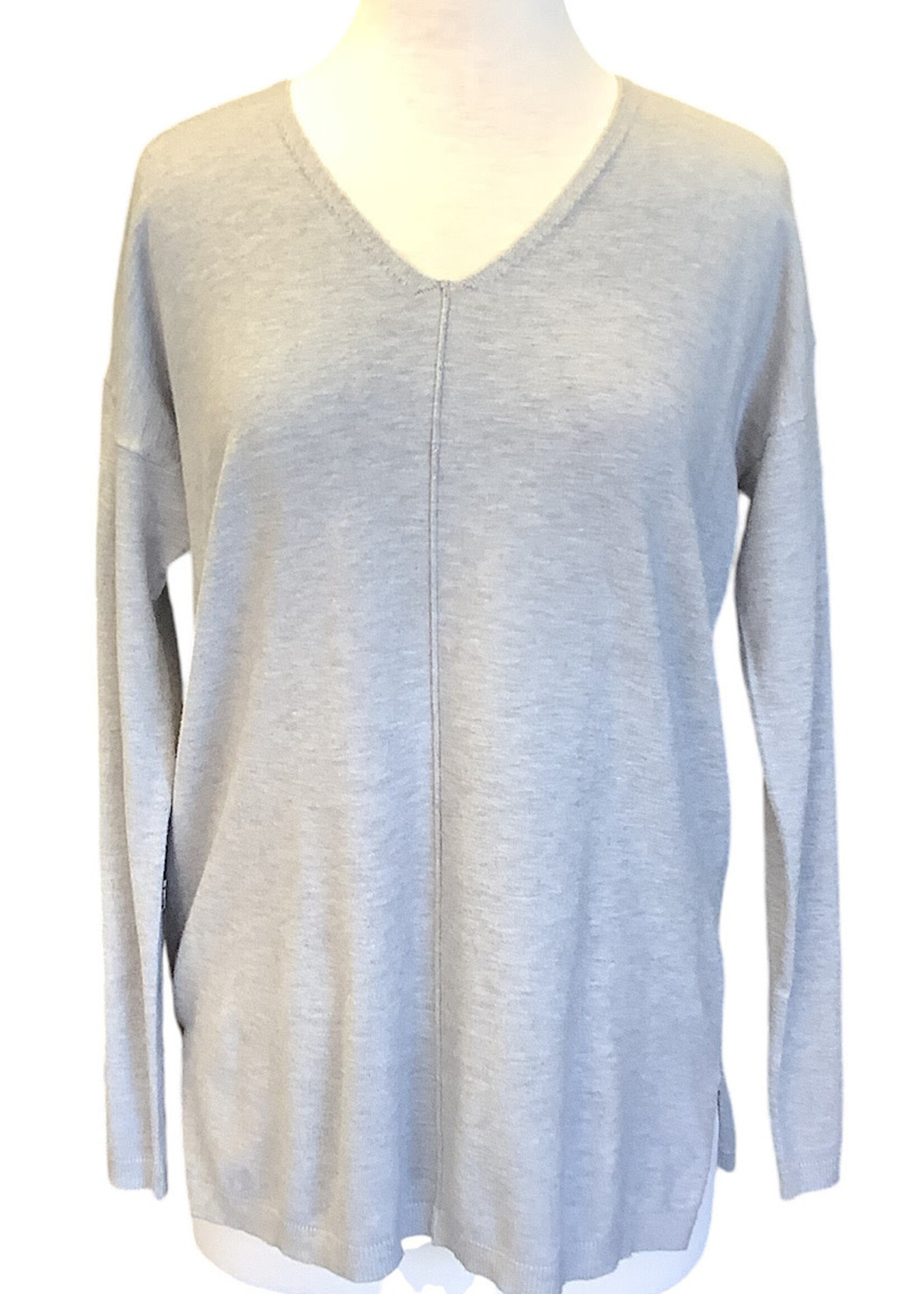 V-Neck Center Seamed Soft Sweater