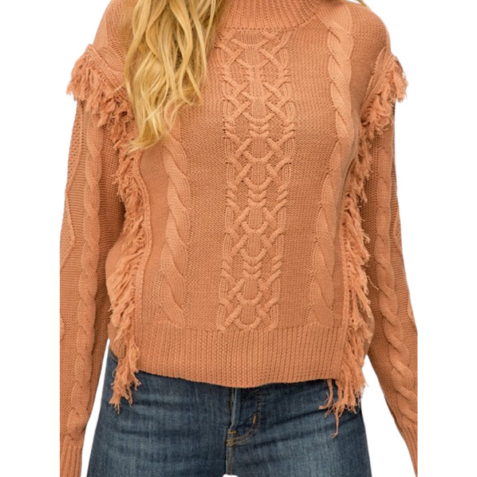 Rust Cable Knit Sweater