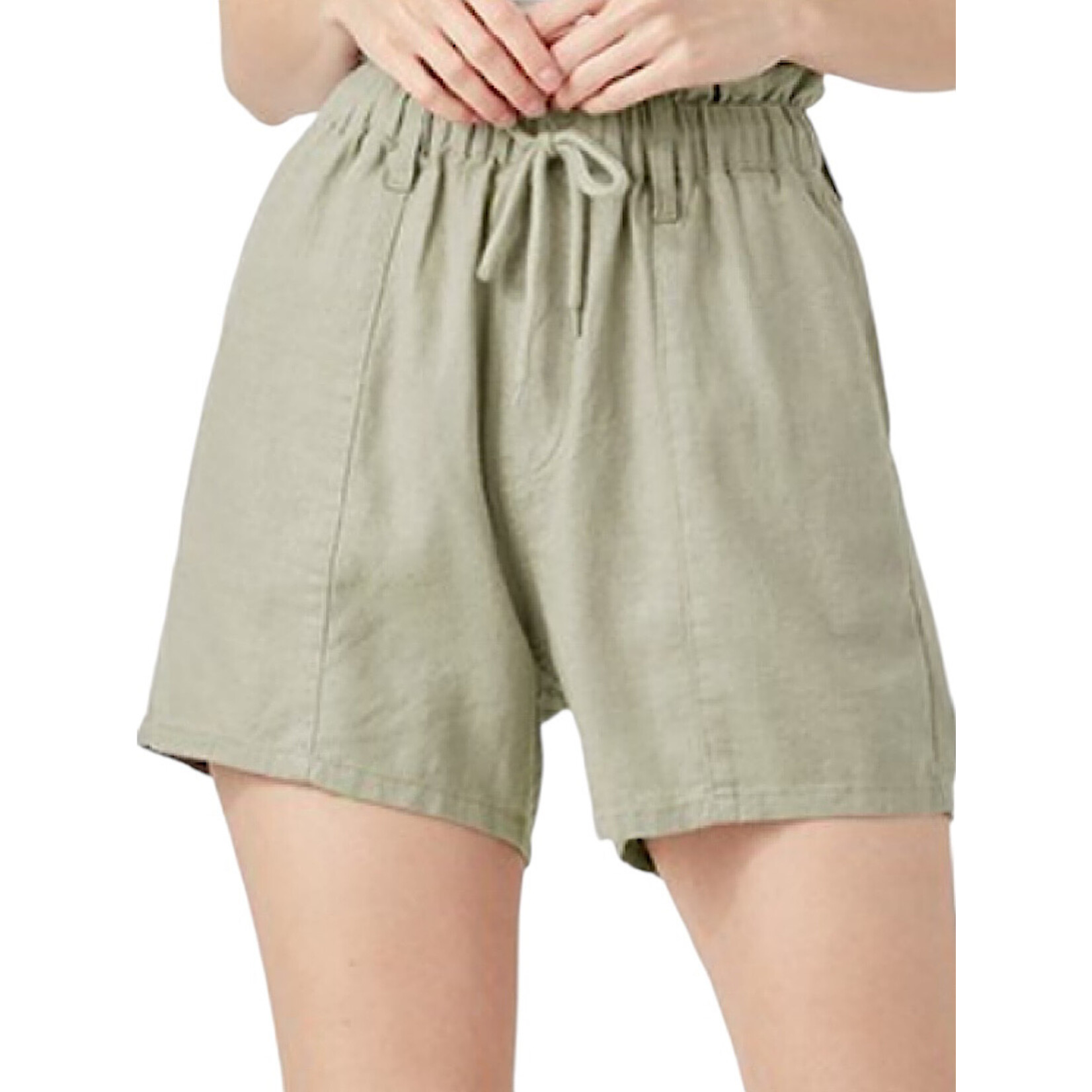 Sage Linen Pull On Short