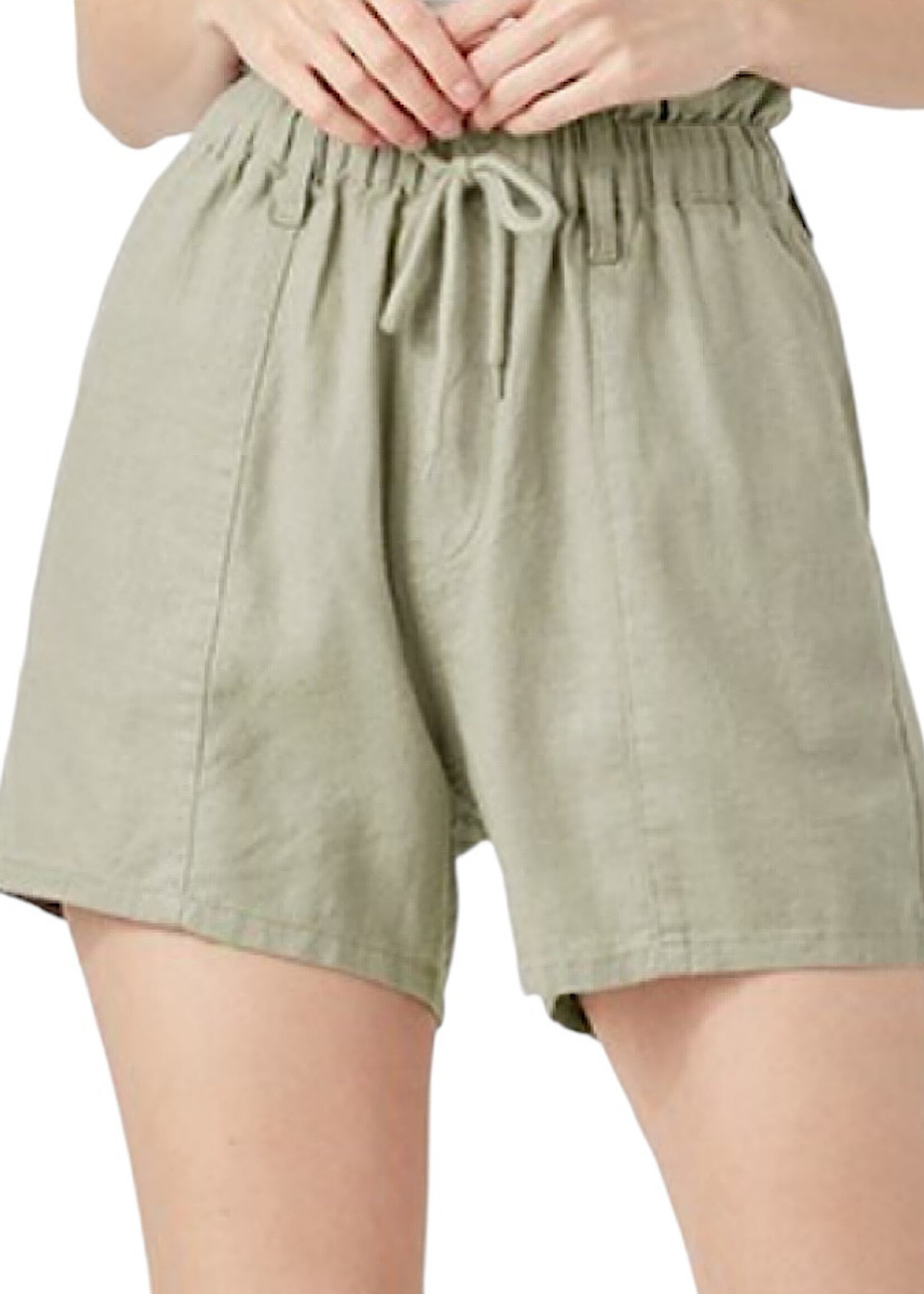 Sage Linen Pull On Short