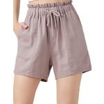 Rosy Brown Linen Pull On Short
