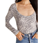 Z Supply Z Supply Heather Grey Hollis Leopard Sweater