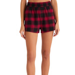 Z supply Co-Ed Check Boxer Berry Red