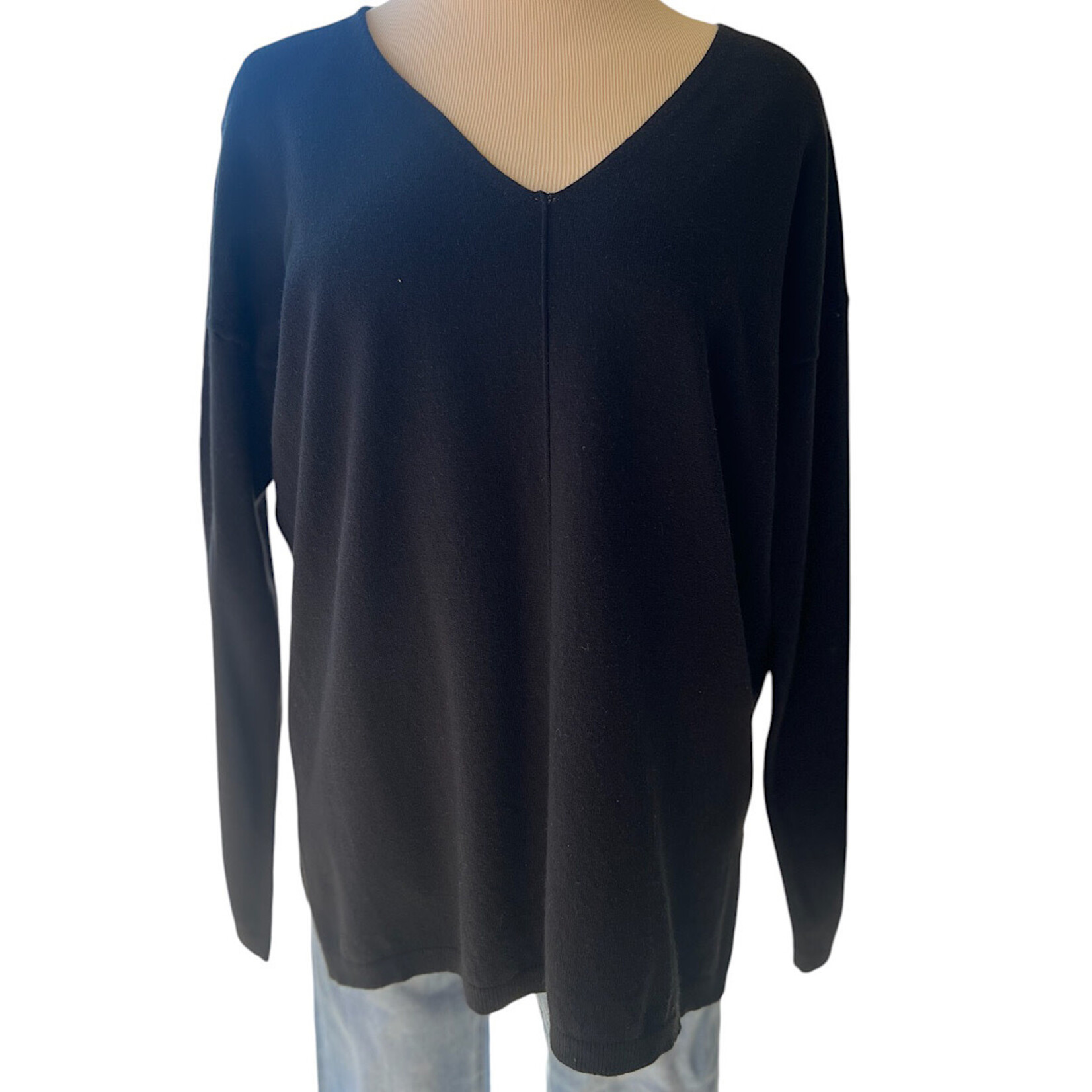 V-Neck Center Seamed Soft Sweater