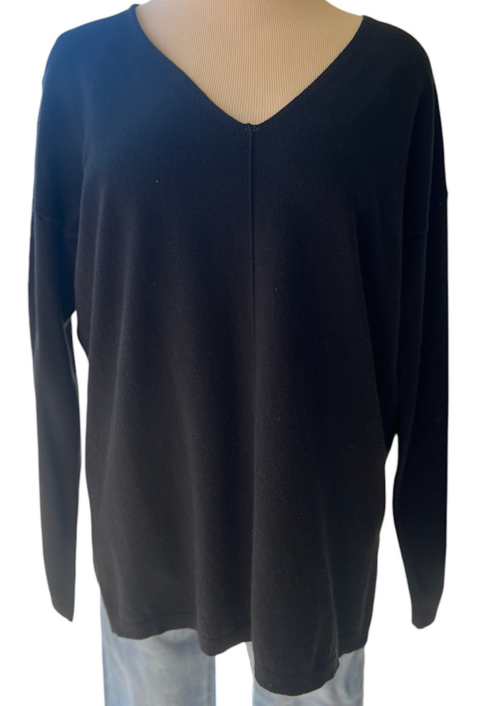 V-Neck Center Seamed Soft Sweater