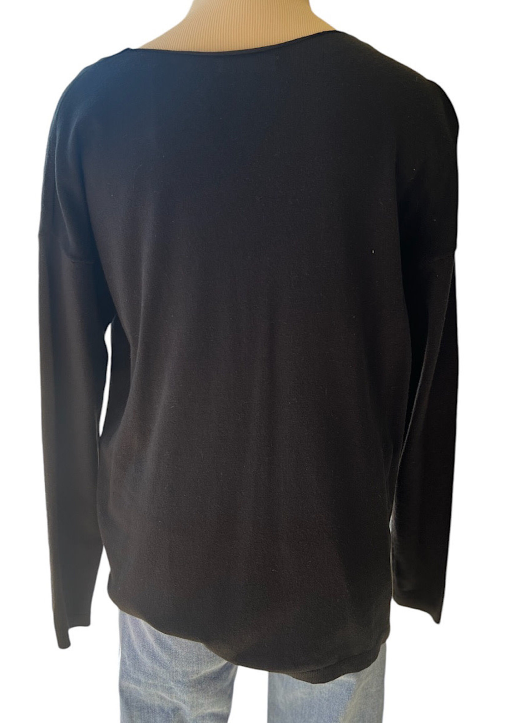 V-Neck Center Seamed Soft Sweater