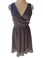 Slate Grey Satin Chiffon Dress
