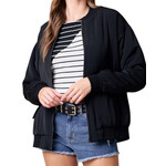 Black Drop Shoulder Bomber Jacket