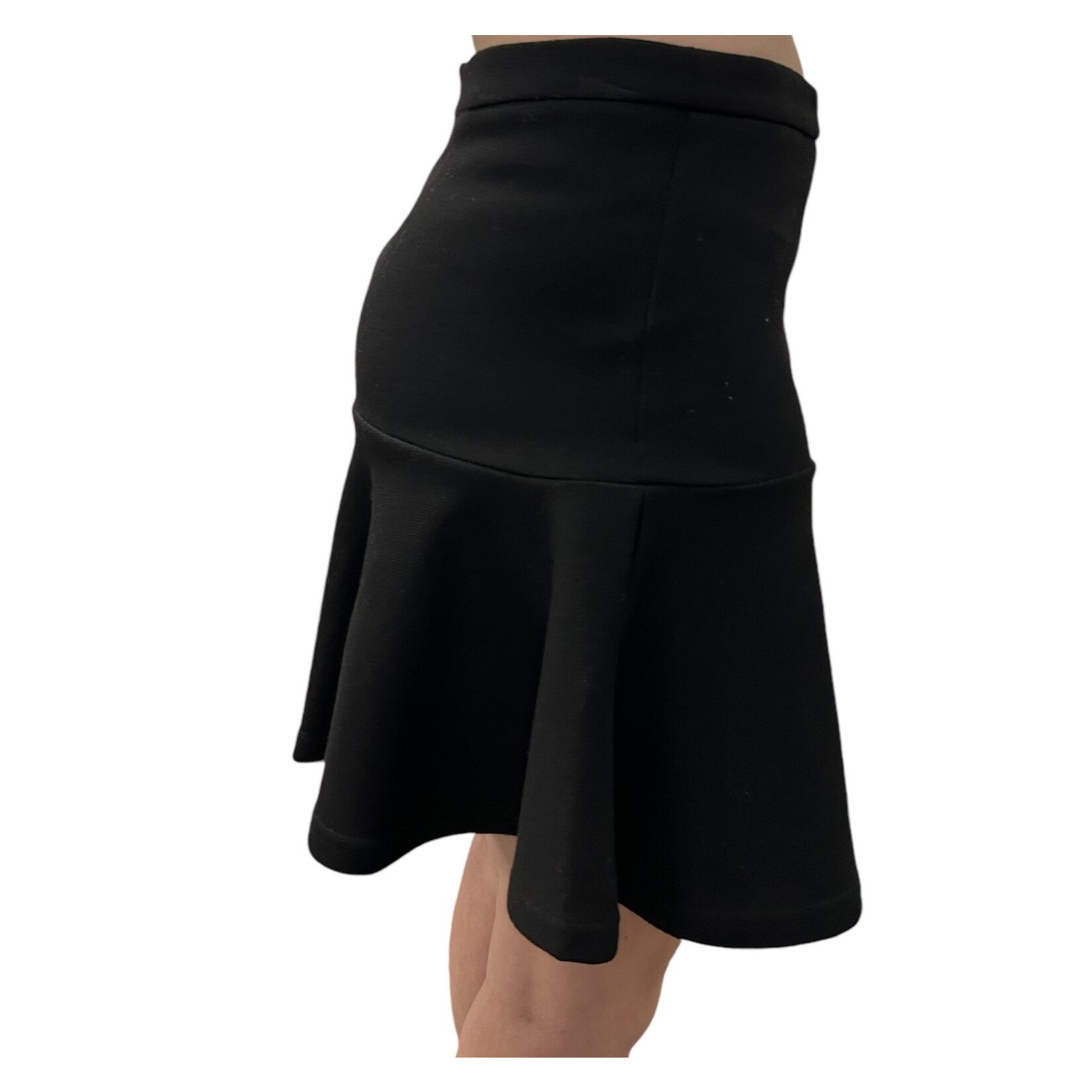 Black Half Flare Mini Skirt