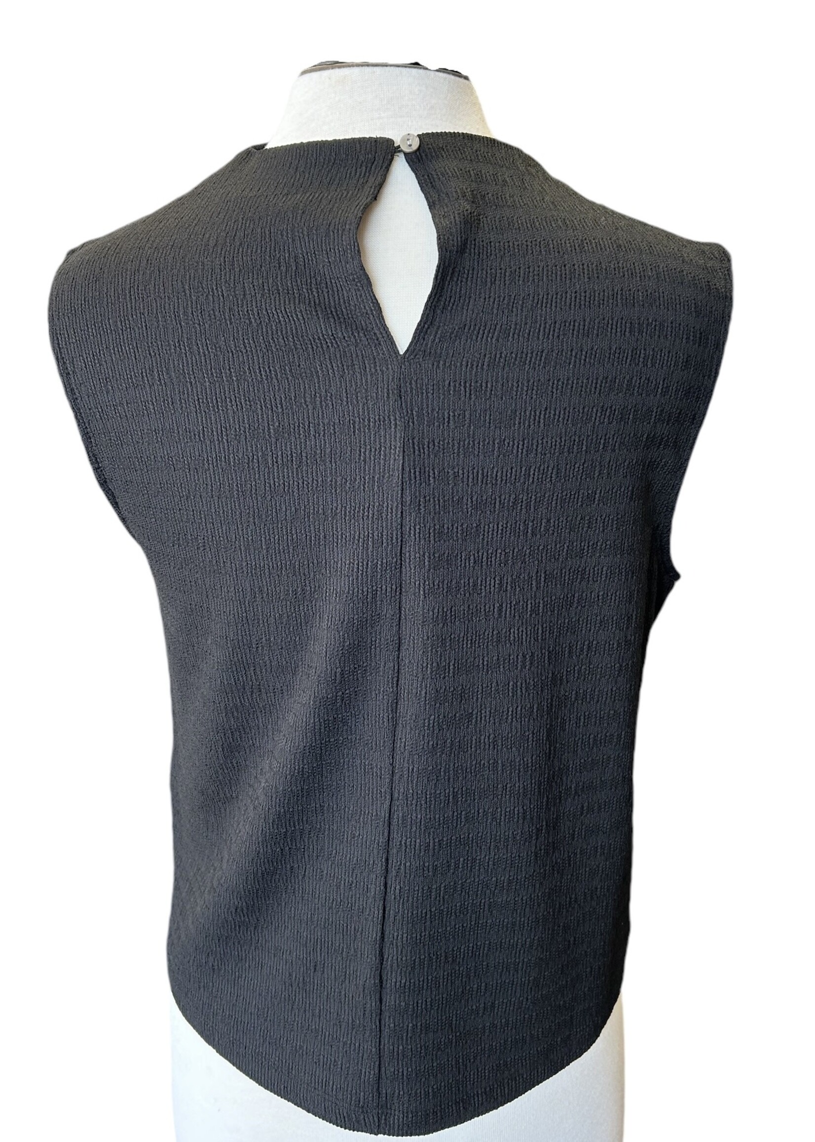 Black Sleeveless Knit Top