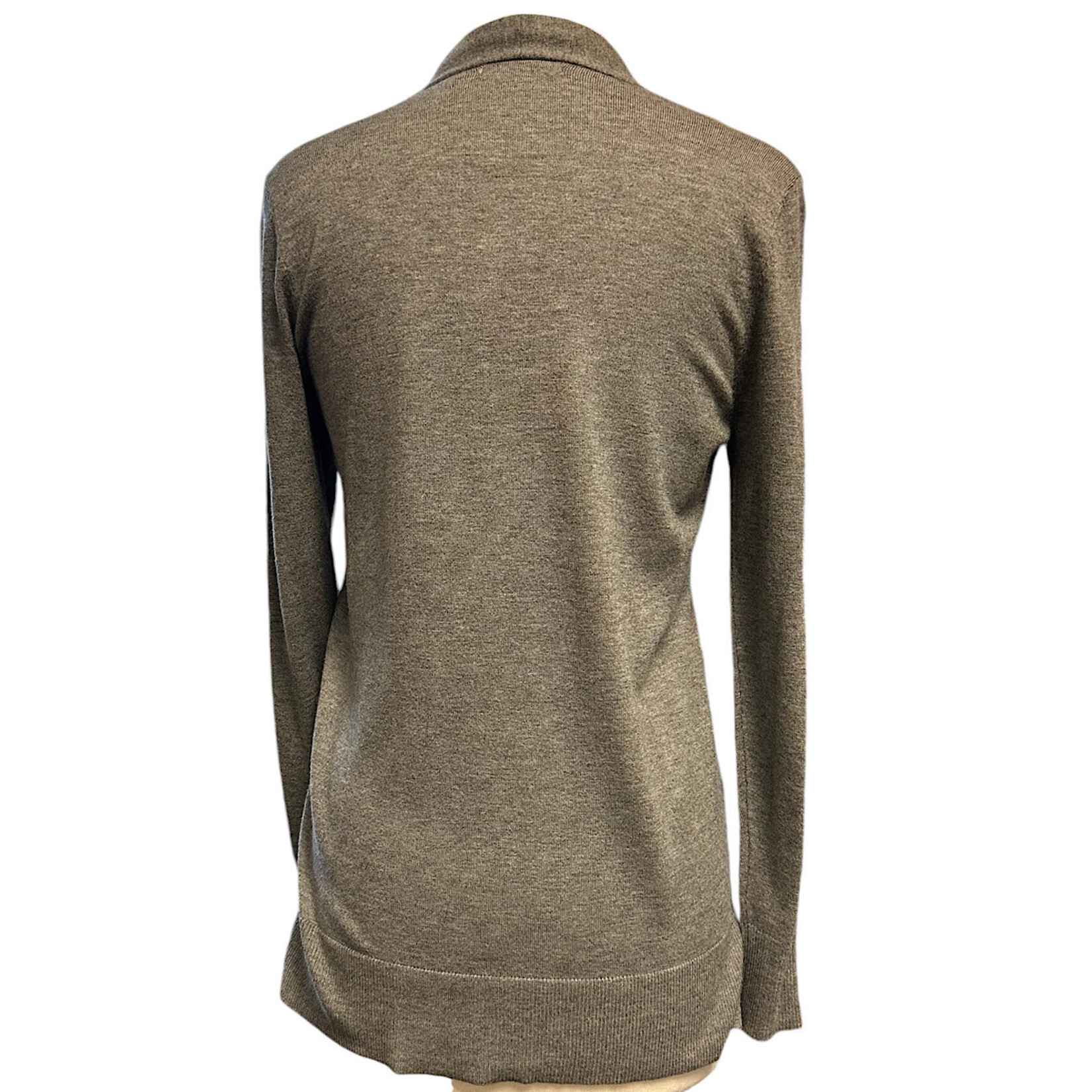 Grey Open Front Long Sleeve Cardigan