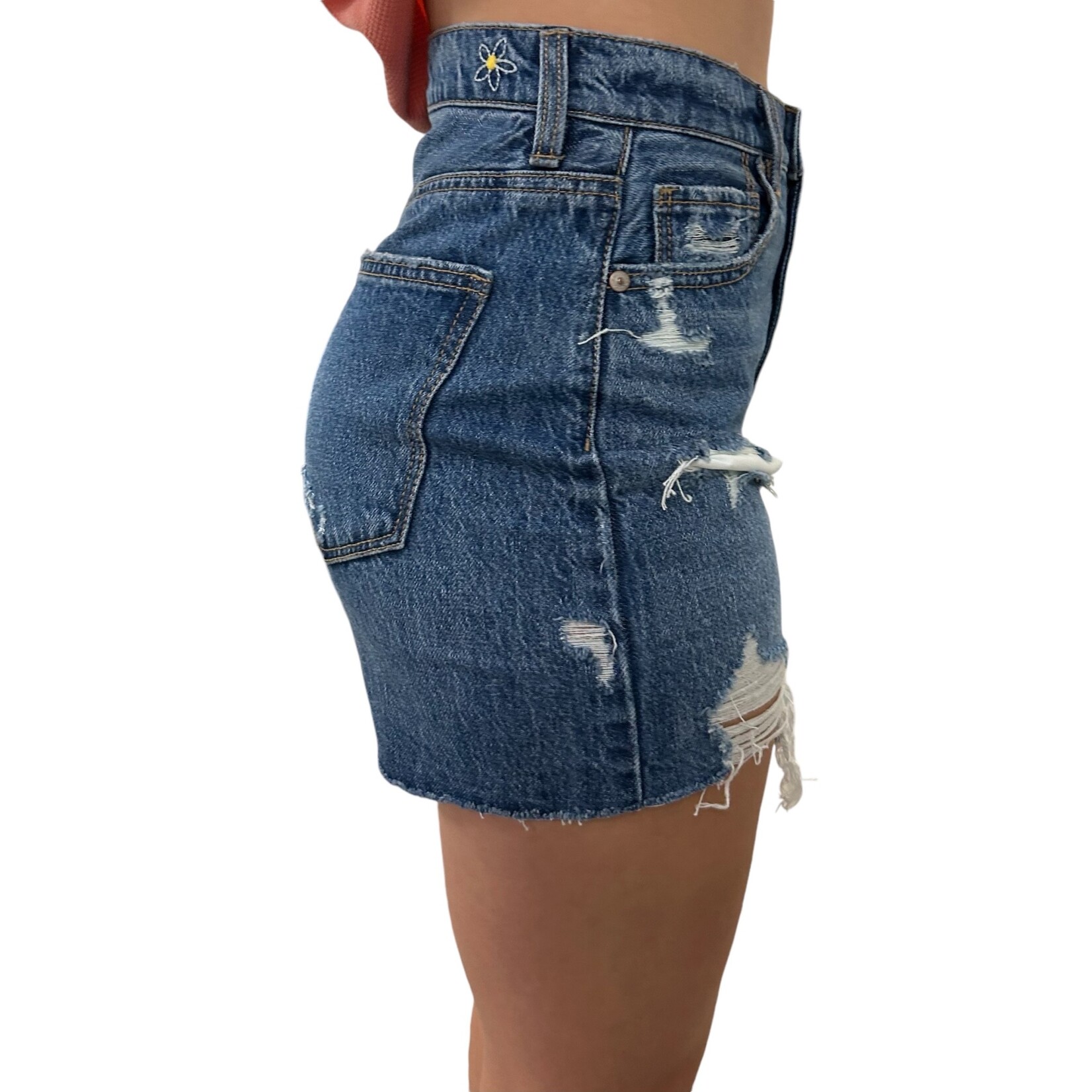 Of Luck High Rise Distressed Short