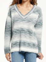 Z Supply Z Supply Dusty Indigo Autumn Stripe V-Neck Sweater