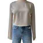 Round Neck Long Sleeve Crop Top