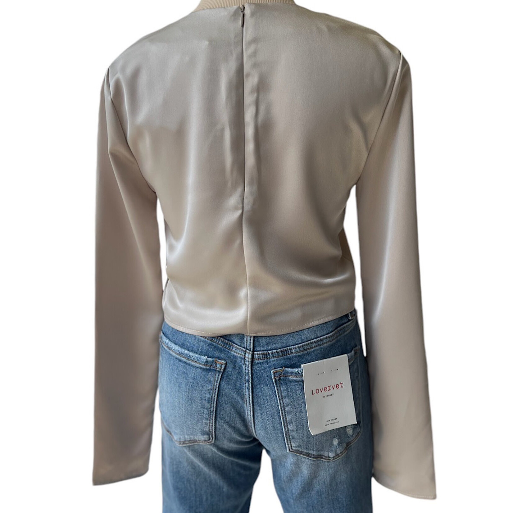 Round Neck Long Sleeve Crop Top