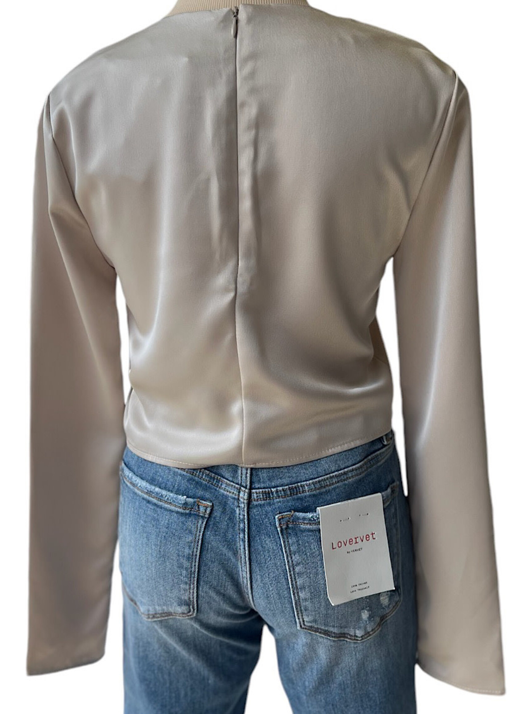 Round Neck Long Sleeve Crop Top