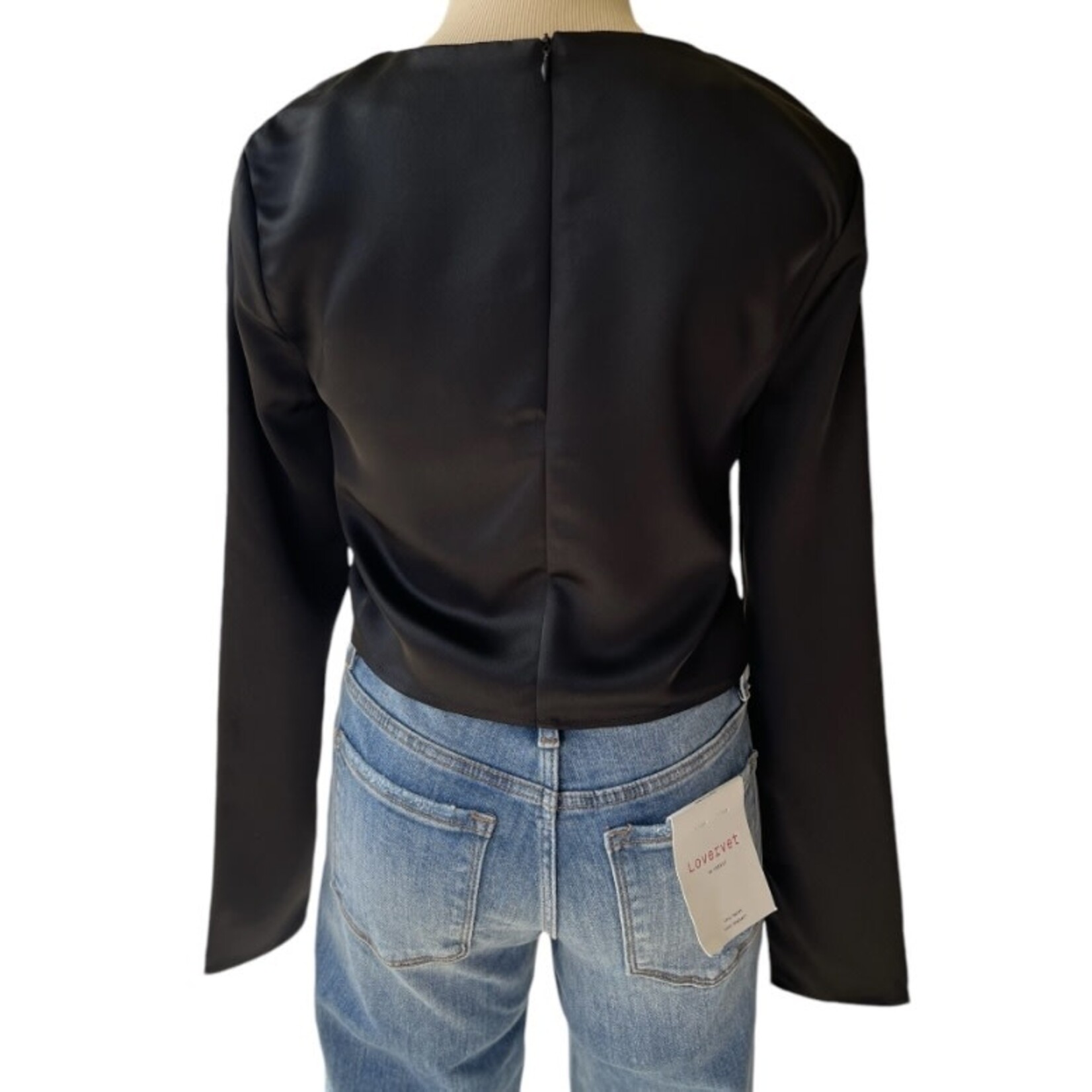 Round Neck Long Sleeve Crop Top