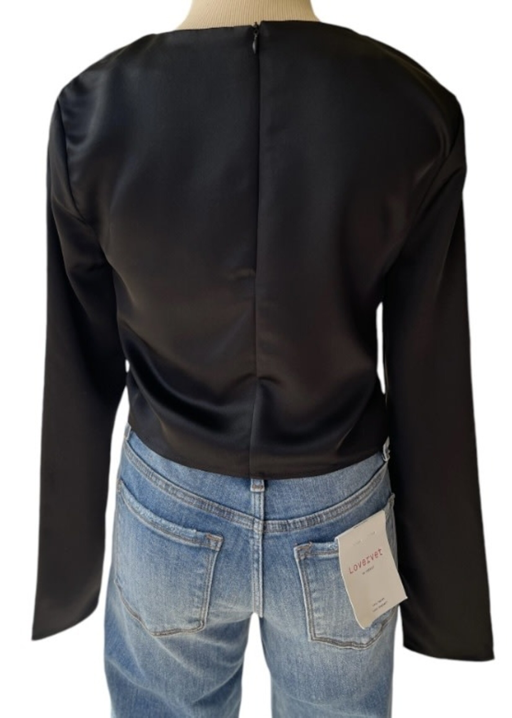 Round Neck Long Sleeve Crop Top