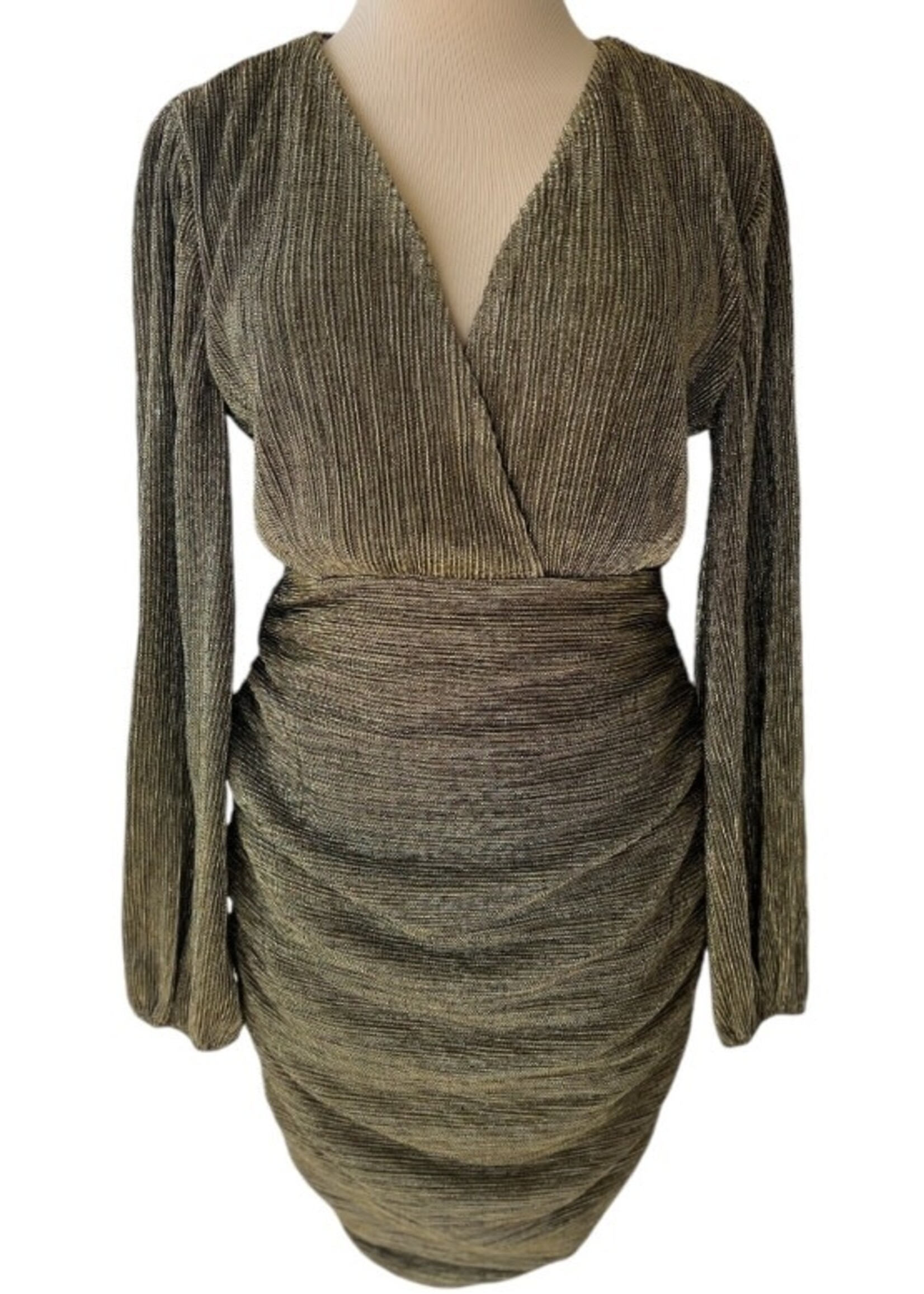 Gold Long Sleeve Mini Dress