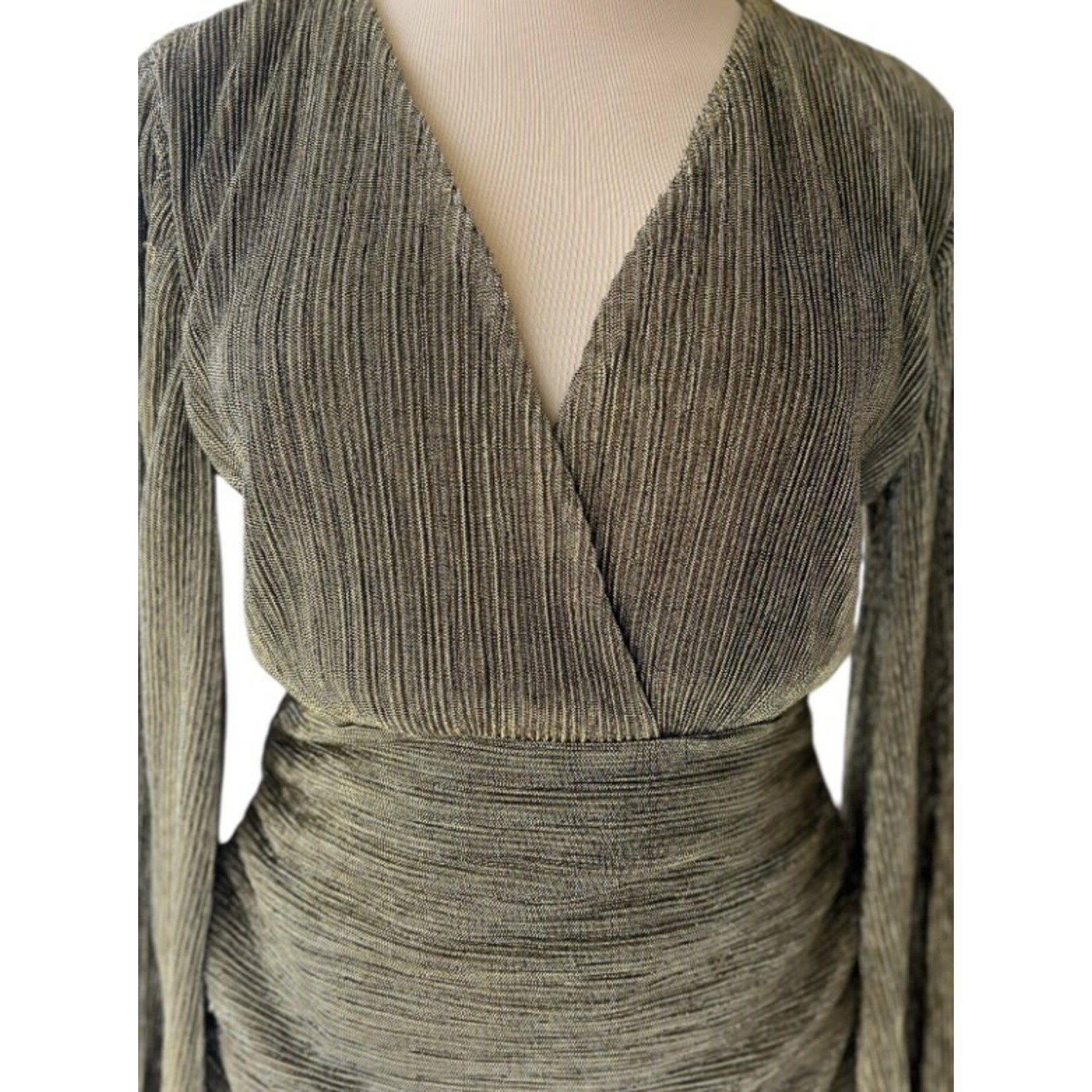 Gold Long Sleeve Mini Dress