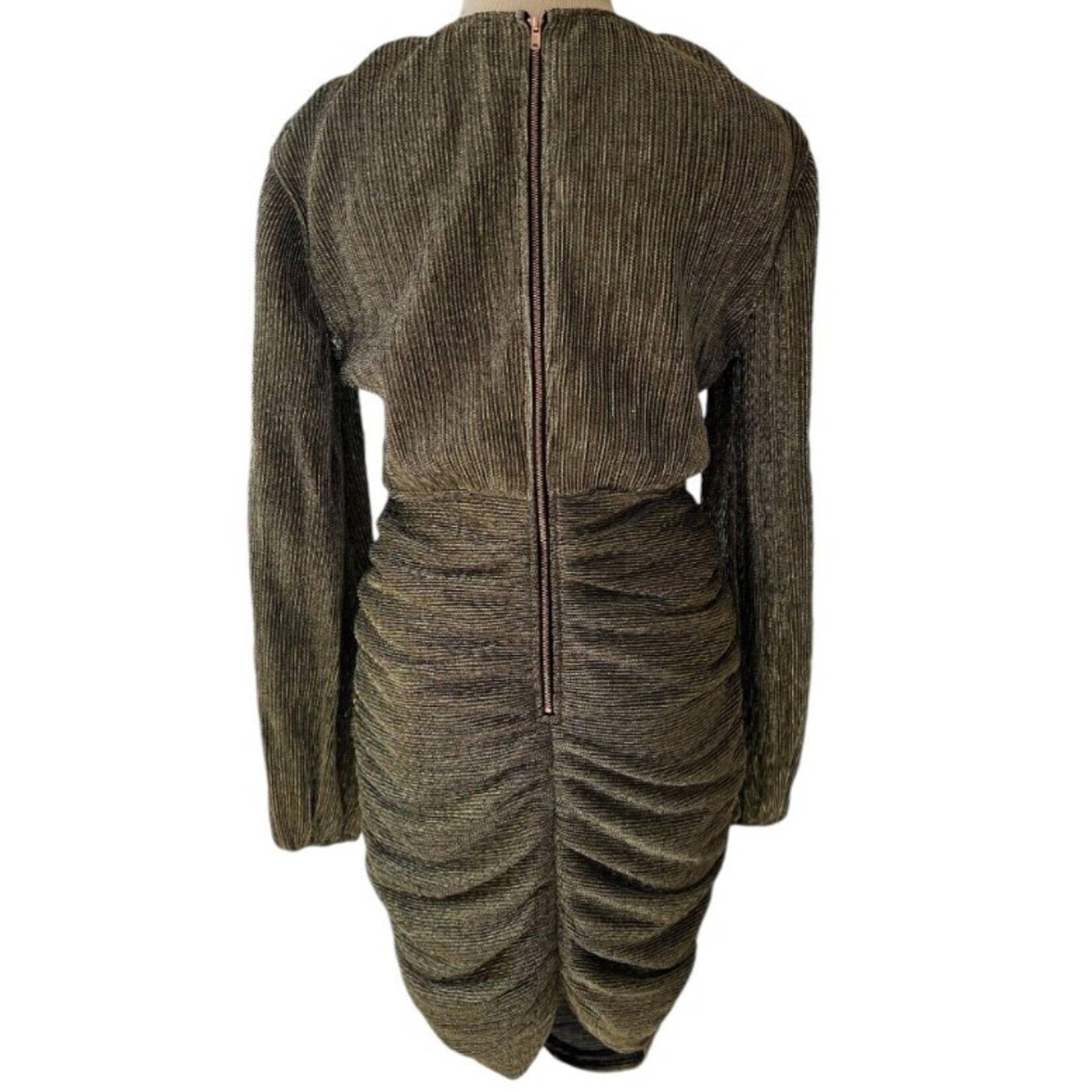 Gold Long Sleeve Mini Dress