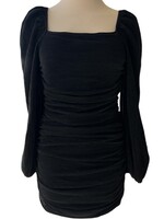 Black Ruched Mini Dress