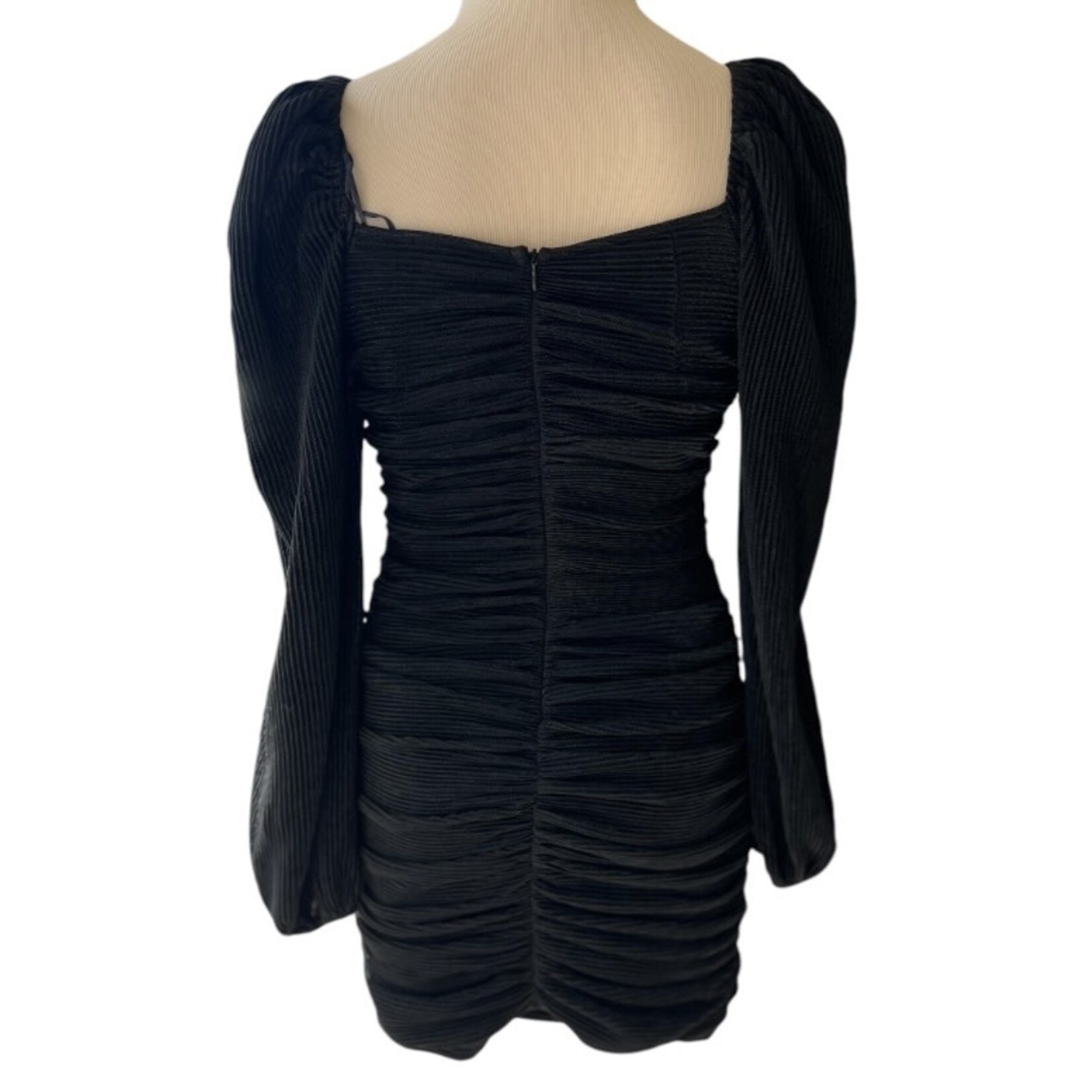 Black Ruched Mini Dress