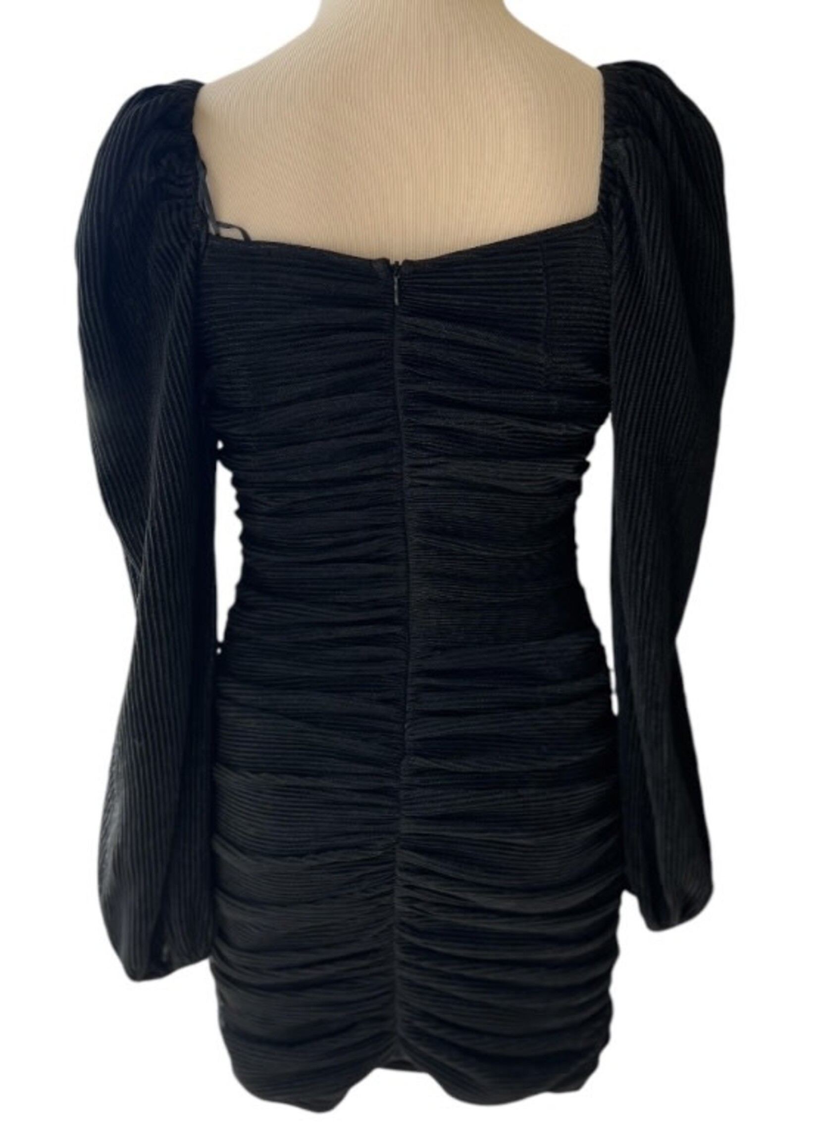 Black Ruched Mini Dress