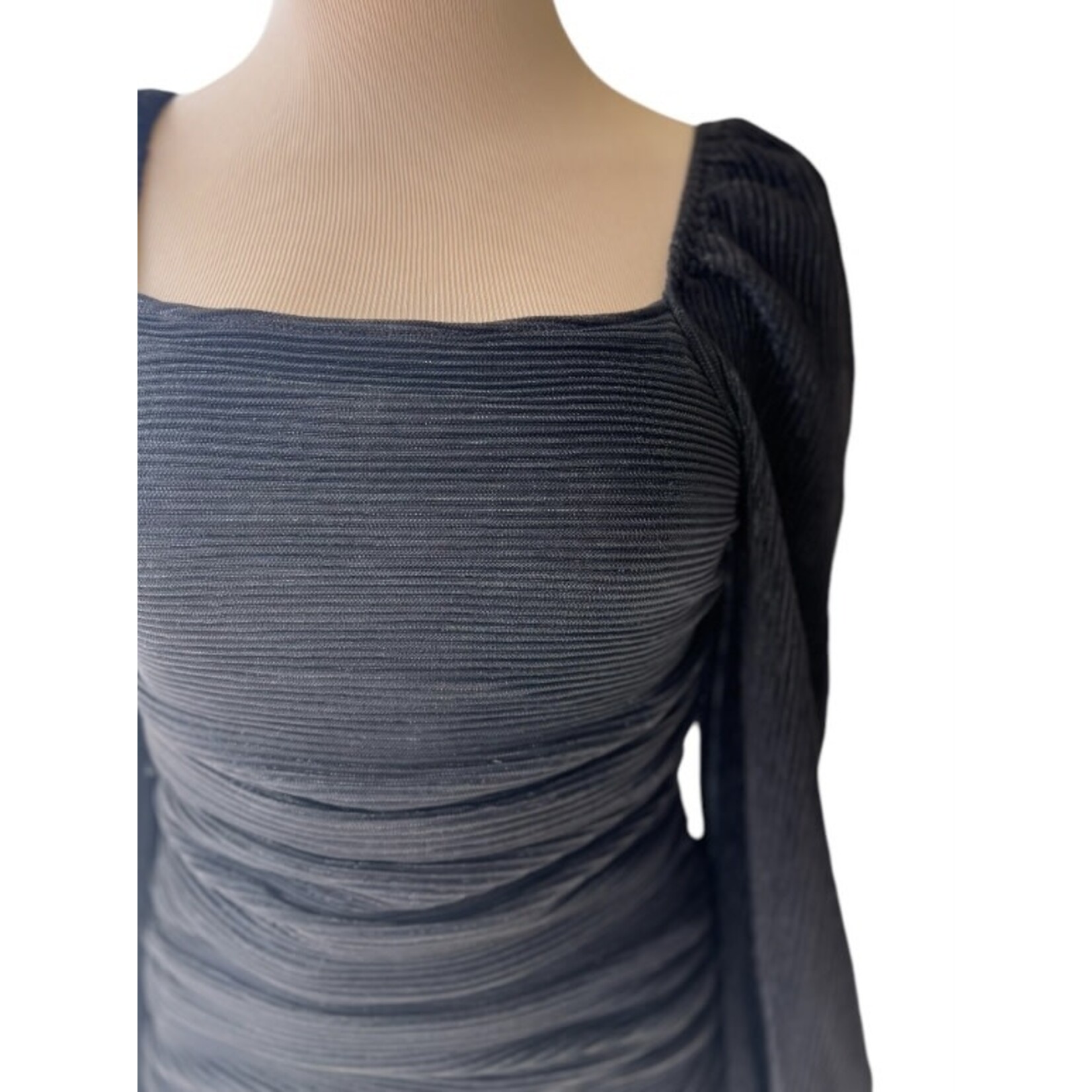 Black Ruched Mini Dress