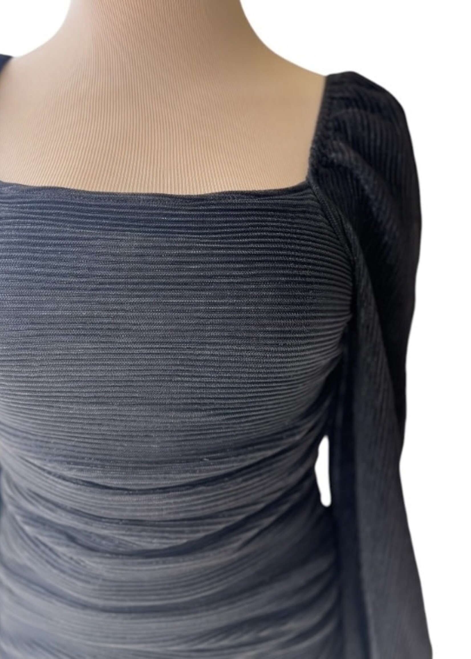 Black Ruched Mini Dress