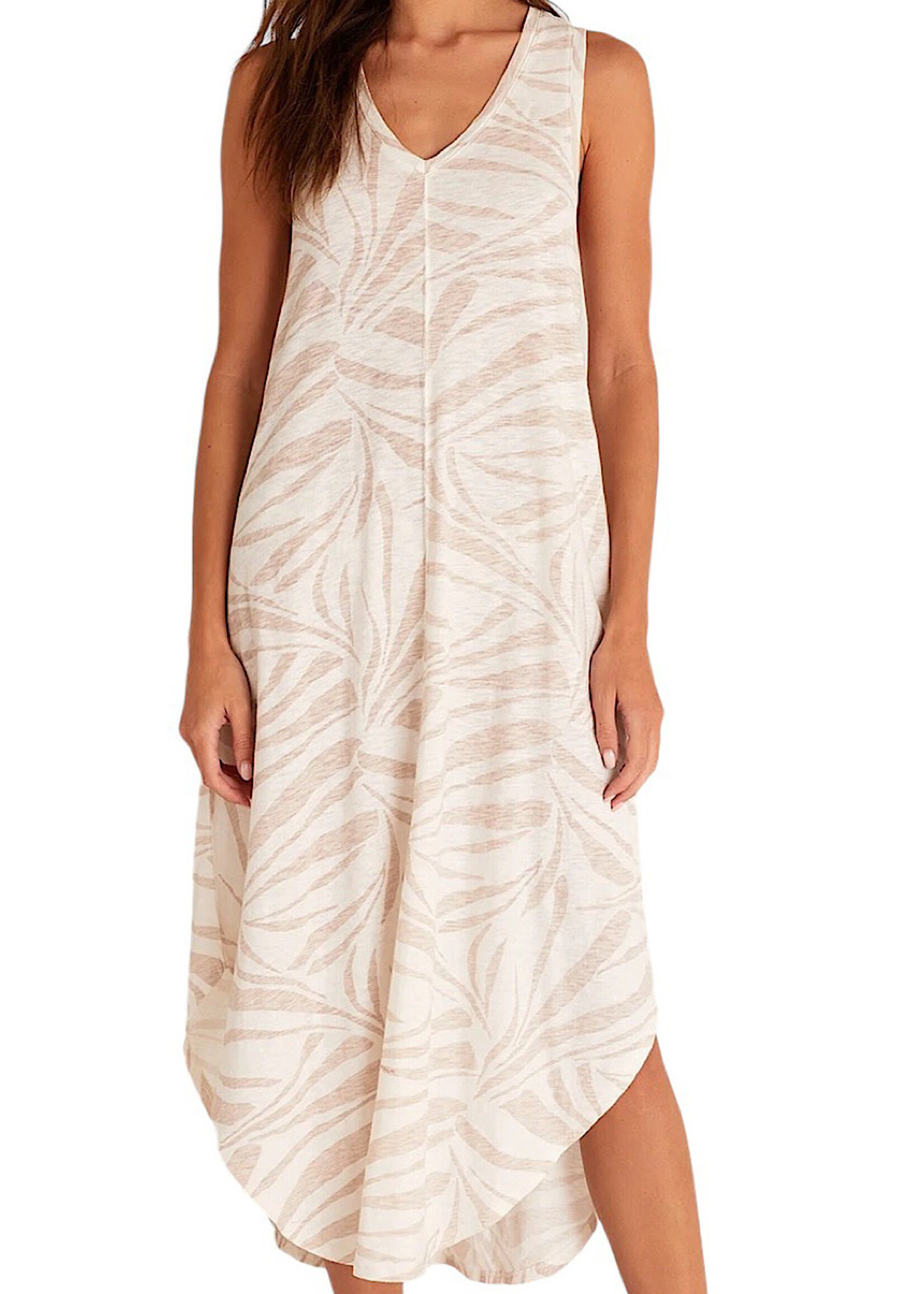 Z Supply Z Supply Reverie Tropical Zebra Dress Sand Dollar