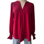 Burgundy Smocked Bubble Sleeve Top